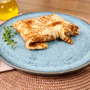 Panqueca de farinha de aveia com recheio de carne moída