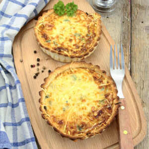 Quiche integral de frango com cream cheese
