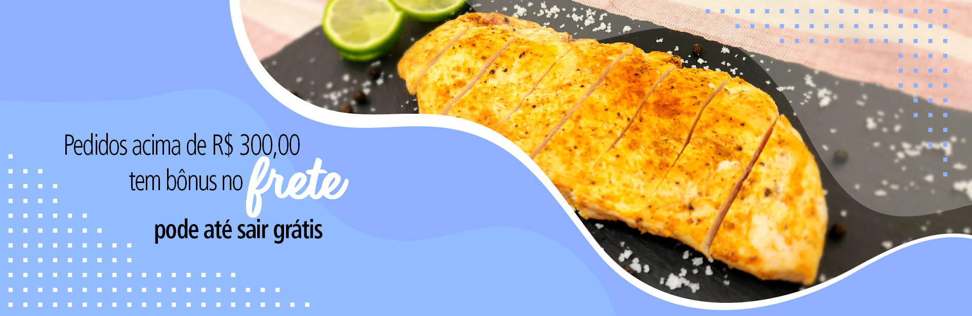 Banner tiras de file de frango lemon pepper